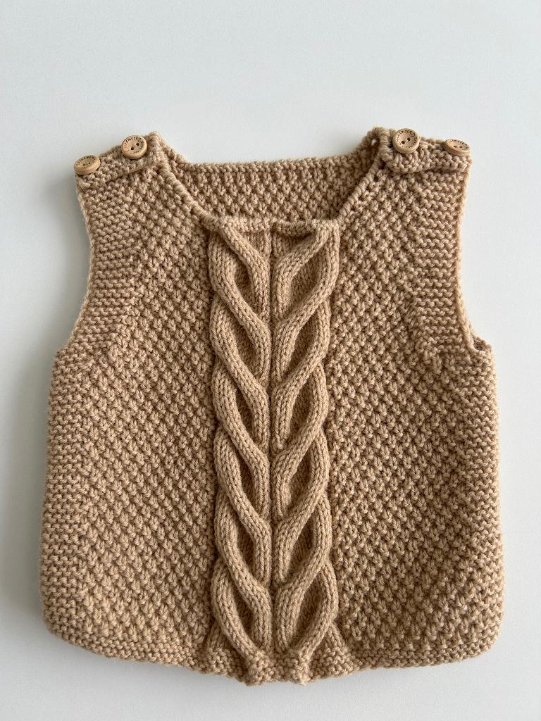 warme wollen spencer voor baby maat 74 NIEUW, Handgemaakt, Nieuw, Ophalen of Verzenden, Truitje of Vestje