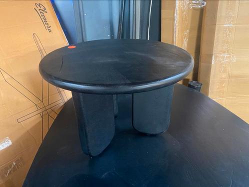Bijzettafel odin mangohout zwart 60 cm, Huis en Inrichting, Tafels | Bijzettafels, Nieuw, Rond, Minder dan 45 cm, 55 tot 75 cm