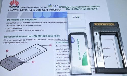 Huawei E870 ExpressCard 34 HSDPA 3G+ & PCMCIA 32-bit Adapter, Computers en Software, Netwerkkaarten, Zo goed als nieuw, Extern