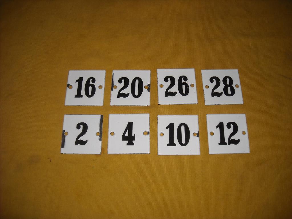 emaille nummer 2 4 10 12 16 20 26 28 huisnummer kastnummer, Ophalen of Verzenden