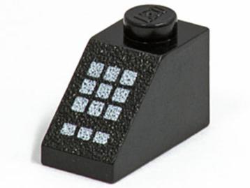 Lego Black Slope 45 2 x 1 with Keypad with White Buttons  beschikbaar voor biedingen