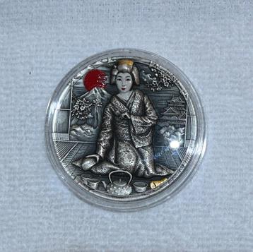 Gheisa munt 2oz Niue.  beschikbaar voor biedingen