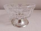 Suikerschaaltje, kristalglas met zilverkleurig voetje, Antiek en Kunst, Ophalen of Verzenden