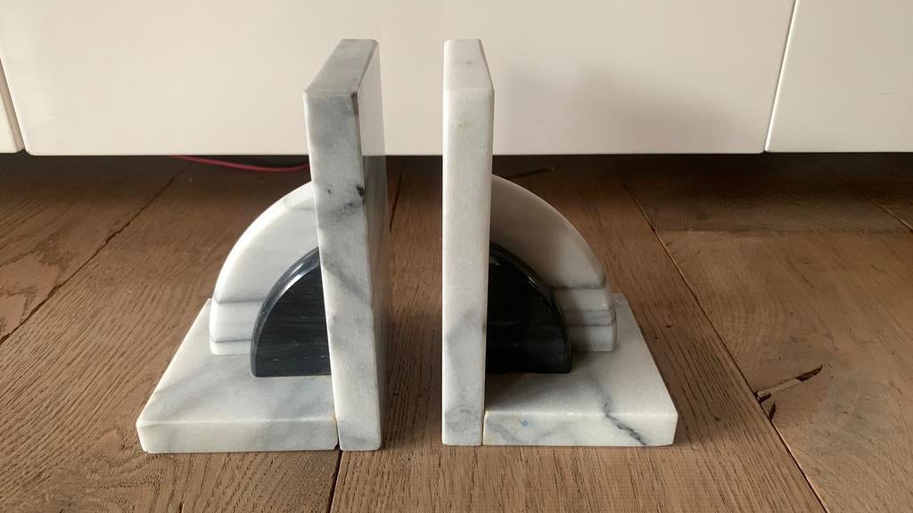 Marmeren boekensteunen set modernist, Antiek en Kunst, Ophalen of Verzenden