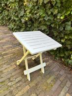 Inklapbare witte tuintafel, Ophalen of Verzenden, Gebruikt, Rechthoekig, Kunststof