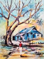 Boerderij (Ibrahim Sesay Jr), Antiek en Kunst, Kunst | Schilderijen | Modern, Ophalen of Verzenden