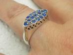 zilveren vintage ring blauwe steentjes maat 18 nr.1016, 18 tot 19, Verzenden, Zo goed als nieuw, Dame
