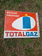 reclamebord totalgaz dubbelzijdig geen emaille, Ophalen of Verzenden, Gebruikt, Reclamebord