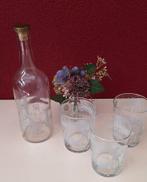 Chique setje van een waterfles en 3 glazen., Ophalen of Verzenden, Zo goed als nieuw, Overige typen