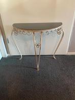 bijzettafeltje, 45 tot 60 cm, Gebruikt, Glas, Ovaal