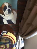 Olieverfschilderij Sint Bernard & Newfoundlander, Antiek en Kunst, Ophalen of Verzenden