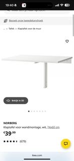 IKEA NORBERG Wandklaptafel - 74x60 cm, Huis en Inrichting, Bureaus, Ophalen, Zo goed als nieuw