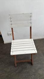 2 witte houten klapstoeltjes inklapbaar, Tuin en Terras, Ophalen, Zo goed als nieuw, Hout, Inklapbaar