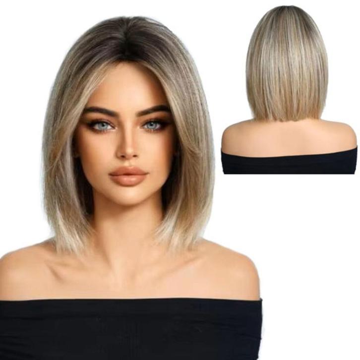 Pruik schouderlang blond bob model met steil haar Gillian, Sieraden, Tassen en Uiterlijk, Uiterlijk | Haarverzorging, Nieuw, Pruik of Haarverlenging