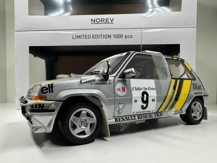RENAULT SUPER CINQ GT TURBO OREILLE RALLY 1989 1:18 NOREV, Hobby en Vrije tijd, Modelauto's | 1:18, Nieuw, Auto, Norev, Ophalen of Verzenden