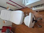 Witte behandelstoel + kruk - Zo goed als nieuw, Huis en Inrichting, Stoelen, Wit, Metaal, Ophalen of Verzenden, Zo goed als nieuw
