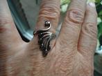 mooie echt zilveren pauw ring met steentje verstelbaar, Ophalen of Verzenden, Dame, Zilver, Zilver