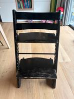 Zwarte Tripp Trapp stoel met gebruikerssporen, Ophalen, Gebruikt, Meegroeistoel