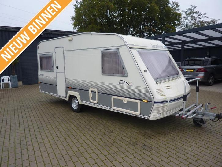 Beyerland Vitesse 495T + Voortent Fietsendrager, Caravans en Kamperen, Caravans, Bedrijf, Standaardzit, Beyerland, Overige typen