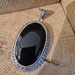 Prachtige zeer grote,  echt zilveren hanger met Onyx, Nieuw, Ophalen of Verzenden, Nvt, Zilver