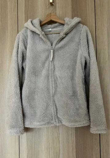 Teddy vest met capuchon in beige beschikbaar voor biedingen