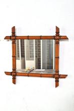 Antieke faux bamboo spiegel rond 1900 bamboe Frankrijk
