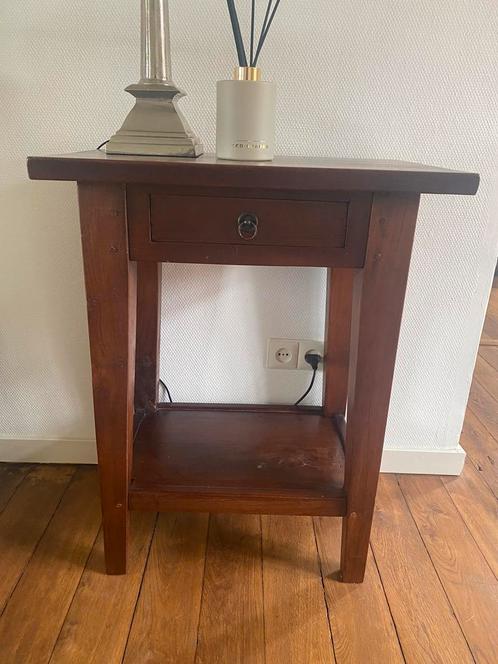 Stevig side tafeltje met lade en onderplank, Huis en Inrichting, Tafels | Sidetables, Zo goed als nieuw, 25 tot 50 cm, 50 tot 100 cm