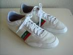 LACOSTE  heren sneakers,  maat 46 1/2,  wit met groene bies, Gedragen, Lacoste, Ophalen of Verzenden, Wit