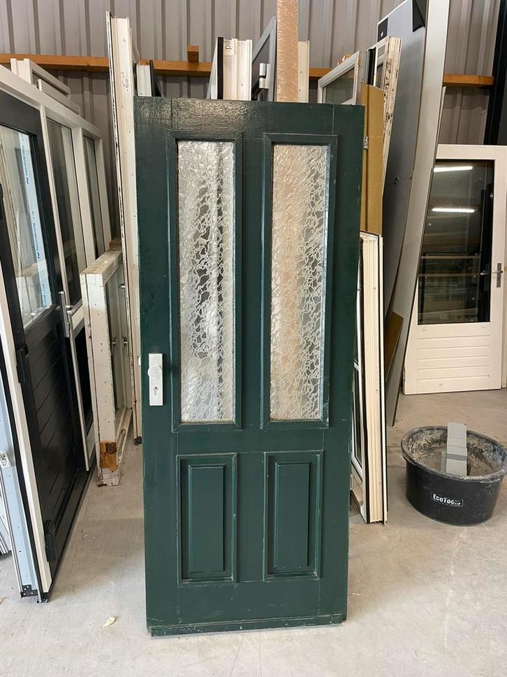 Hardhouten voordeur 81*2015, Doe-het-zelf en Verbouw, Deuren en Horren, Zo goed als nieuw, Buitendeur, 200 tot 215 cm, Ophalen