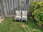 Rieten stoelen, Ophalen of Verzenden, Gebruikt, Wit, Twee