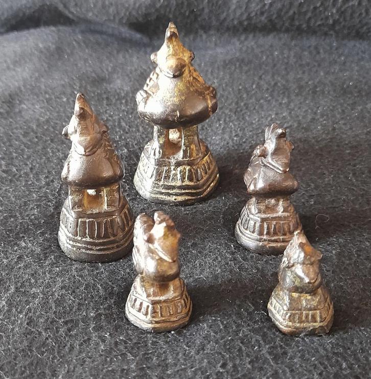 Opiumgewichten brons 5 x draken hinta 19e eeuw, Antiek en Kunst, Curiosa en Brocante, Ophalen of Verzenden