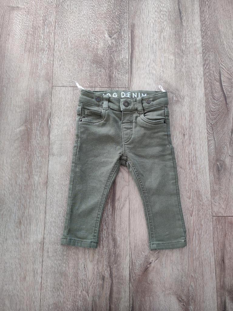 Prachtige groene stretch denim, jog denim groen C&A, 74., C&A, Broekje, Jongetje of Meisje, Onb