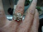 mooie echt zilveren moderne roos ring met brede band mt 17,5, Ophalen of Verzenden, Zo goed als nieuw, 17 tot 18, Dame