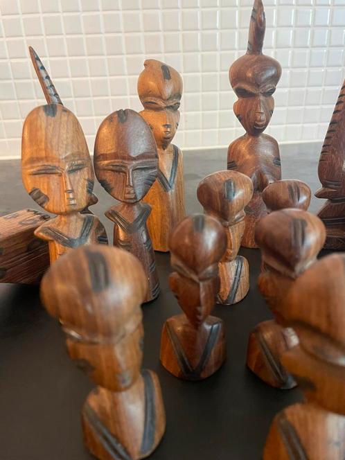 Afrikaans bordspel (Senufo/Ashanti) 17 delig - Vintage, Hobby en Vrije tijd, Gezelschapsspellen | Bordspellen, Zo goed als nieuw