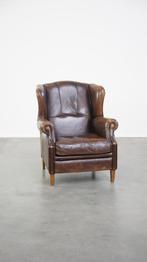 Comfortabele en stoere oorfauteuil gemaakt van schapenleer, Ophalen, Gebruikt, Stoer, Vintage, 75 tot 100 cm