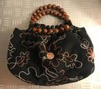Zwarte Ibiza boho handtas tas damestas 30x25 cm geboorduurd, Sieraden, Tassen en Uiterlijk, Ophalen of Verzenden, Nieuw, Zwart