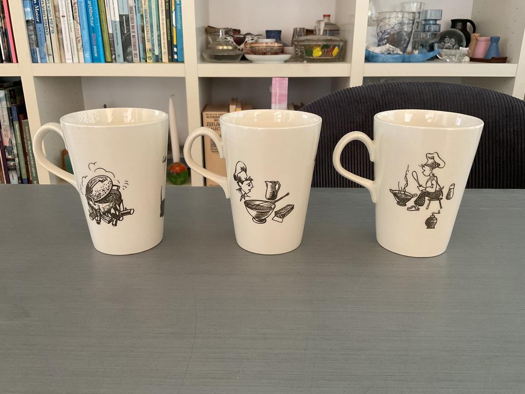 3x California bekers Bakkers Petrus Regout, Antiek en Kunst, Antiek | Servies los, Ophalen of Verzenden