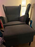 Ikea Strandmon fauteuil en voetenban, Ophalen, Zo goed als nieuw, Grijs, Eén
