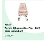 Aemely Schommelstoel Papa - Licht Beige Imitatiebont, Huis en Inrichting, Ophalen of Verzenden, Zo goed als nieuw, Hout, 75 tot 100 cm