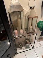 Verchroomde windlichten 4 stuks, Ophalen, Zo goed als nieuw