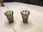 2Rookglas vazen, samen €15,00, Antiek en Kunst, Ophalen