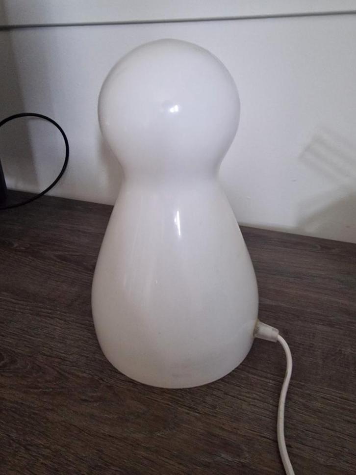 Witte Melkglas Pion Lamp, Huis en Inrichting, Lampen | Vloerlampen, Gebruikt, Minder dan 100 cm, Glas, Ophalen of Verzenden