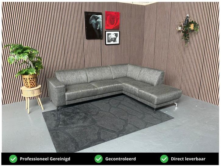 GRATIS LEVERING Hoekbank Donkergrijs 260x200 REFURBISHED, Huis en Inrichting, Banken | Bankstellen, Zo goed als nieuw, Hoekbank
