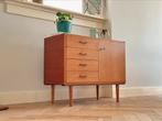 Vintage kast teak hout messing jaren 50/60/70 sideboad, Huis en Inrichting, Kasten | Wandmeubels, Ophalen, Gebruikt, Minder dan 150 cm