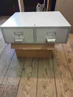 Industriële stalen ladekast kaartenbak 2 laadjes vintage, Minder dan 50 cm, Gebruikt, Industrie, Minder dan 100 cm