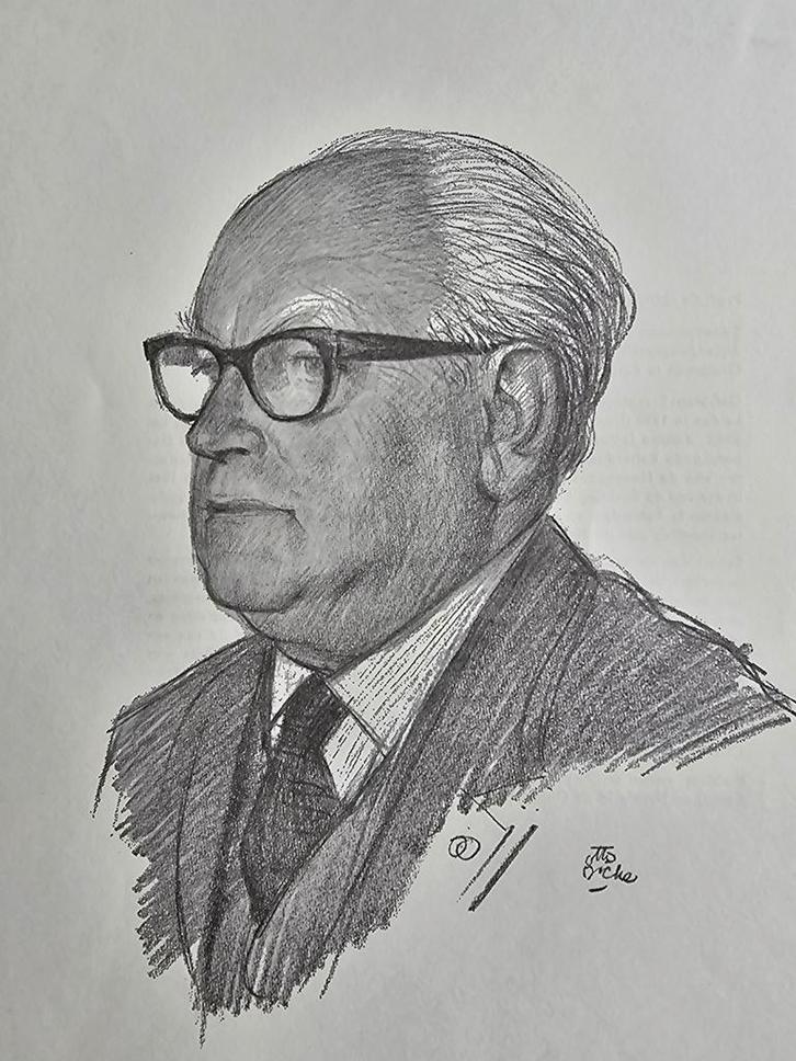 Portret van Prof. Dr. Eduard Hubert Hermans. Otto Dicke, Antiek en Kunst, Kunst | Tekeningen en Foto's, Ophalen of Verzenden