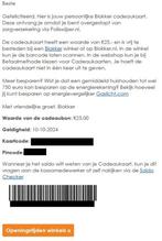Blokker giftcard t.w.v. 25 euro, Tickets en Kaartjes, Kortingen en Cadeaubonnen, Cadeaubon, Warenhuis- of Winkelbon, Eén persoon