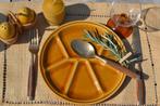 6 Vintage GIEN fondueborden tapas gourmet borden okergeel, Huis en Inrichting, Keuken | Servies, Overige materialen, N, N, Ophalen of Verzenden