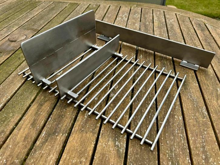 RVS Kolenschot voor Weber Go-Anywhere –  voor Indirect BBQ, Tuin en Terras, Houtskoolbarbecues, Zo goed als nieuw, Met accessoires