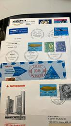 130 Luchtpost vluchten Zwitserland o.a. KLM, SAS, LOT,, Ophalen of Verzenden, Gestempeld, Vliegtuigen